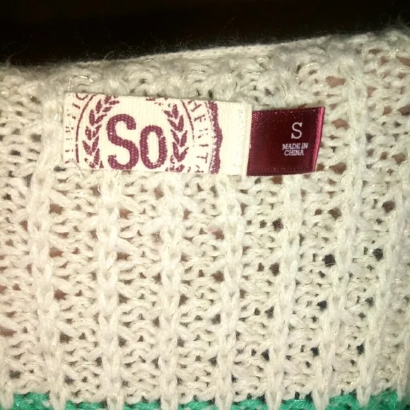 SO green and white striped knit sweater - Picture 11 of 14